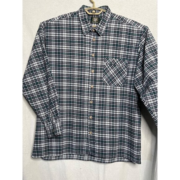 VNT OS Trachten Men XXL EU45/46  Flannel Cotton Navy Green Western Rustic Alpine - Picture 3 of 16